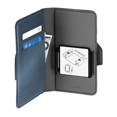 Hama Booklet Smart Move - Metallic Mt. XL App. Tot 7,1 X 14,4 Cm Staalblauw - thumbnail