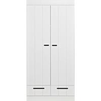 WOOOD Kledingkast 'Connect' 2 deuren en 2 laden, kleur Wit - thumbnail