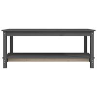 Salontafel 110x55x45 cm massief grenenhout grijs - thumbnail