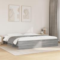 Bedframe bewerkt hout grijs sonoma eikenkleurig 200x200 cm - thumbnail