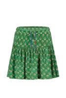 Like Flo Meisjes rok crepe - Groen bloemen - thumbnail
