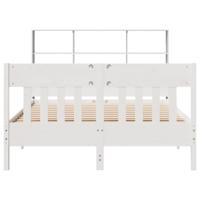 Bedframe zonder matras massief grenenhout wit 140x200 cm - thumbnail
