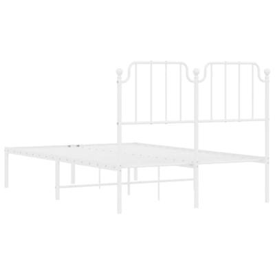 Bedframe met hoofdbord metaal wit 120x200 cm