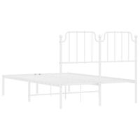 Bedframe met hoofdbord metaal wit 120x200 cm - thumbnail