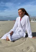 Witte kinderbadjas fleece -134/140 (L) - thumbnail