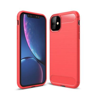 Geborsteld textuur Carbon Fiber TPU Case voor de iPhone XIR 2019 (rood) Geborsteld textuur Carbon Fiber TPU Case voor de iPhone XIR 2019 (rood)