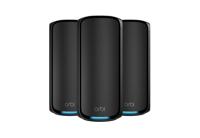 NETGEAR Orbi 970 Series Quad Band WiFi 7 Mesh WLAN Set (RBE973SB), BE27000 WiFi 7 Router met 2 satellietrepeaters, bereik tot 660 m², 200 apparaten, internetverbinding 10 Gig - thumbnail