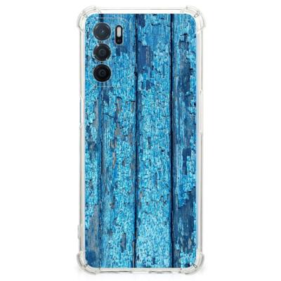 OPPO A16 | A16s | A54s Stevig Telefoonhoesje Wood Blue OPPO A16 | A16s | A54s Stevig Telefoonhoesje Wood Blue