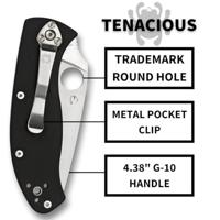 Spyderco Tenacious Zwart Mes Vastmes Zwart - thumbnail
