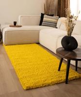 Tapeso Hoogpolige loper shaggy Trend effen - geel - 80x250 cm - thumbnail