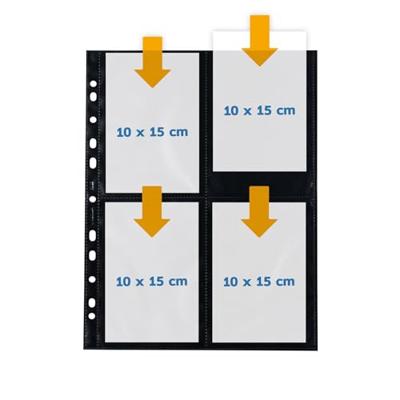 Herma Zichtmappen, zwart, 10x15 cm staand, 10 st. Herma Zichtmappen, zwart, 10x15 cm staand, 10 st.