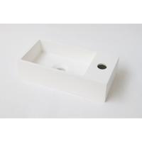 INK Fontein Versus Met Kraangat Rechts Polystone Mat Wit 36x18x9 cm - thumbnail