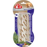 8in1 Delights Beef Twisted Sticks - gezonde kauwstangen voor gevoelige honden, hoogwaardig rundvlees gewikkeld in runderhuid, 10 stuks - thumbnail