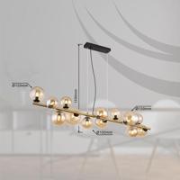 Globo Gouden hanglampRiha design met amber glas - 56135-13H - thumbnail