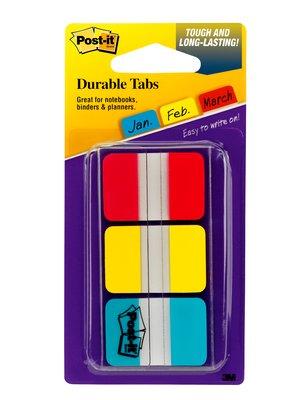 Post-it Index Strong, ft 25,4 x 38 mm, set van 3 kleuren (rood, geel en blauw), 22 tabs per kleur Post-it Index Strong, ft 25,4 x 38 mm, set van 3 kleuren (rood, geel en blauw), 22 tabs per kleur