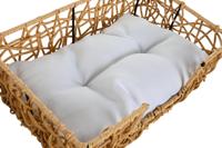 Hondenbed Home ESPRIT Wit Lichtbruin Metaal Synthetische rotan 50 x 35 x 14 cm (2 Onderdelen) - thumbnail