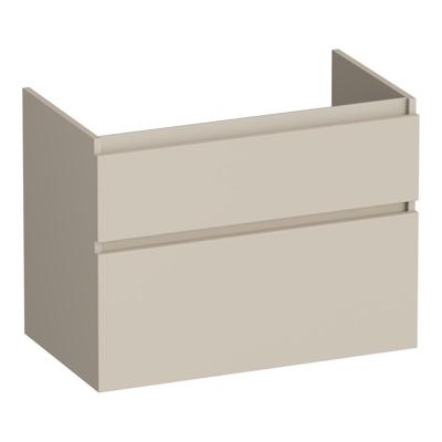 Brauer Delight - Onderkast - 80 cm - met 2 Softclose Lades Greeploos en 1 Sifon Uitsparing - Mat Beige