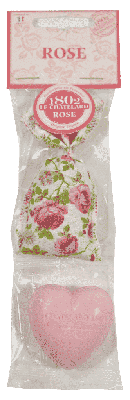 Geschenkset Geurzakje Viooltjes - Hartvormig Zeepje Pioenroos