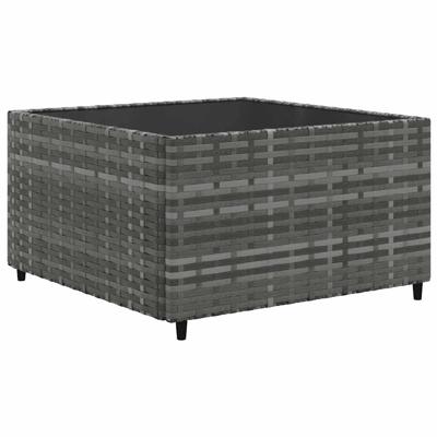 7-delige Loungeset met kussens poly rattan grijs