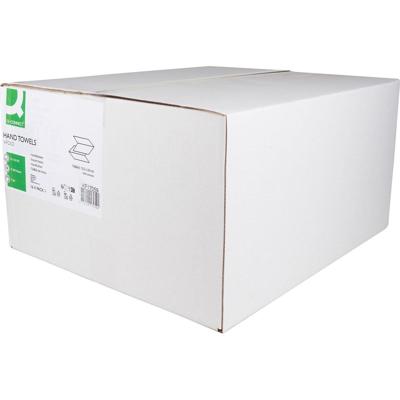 Q-CONNECT handdoek, papier, V-vouw, 2-laags, 200 vel, pak van 16 stuks , 100 % cellulose