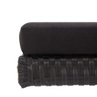 Tuinbank met kussens 176 cm poly rattan zwart - thumbnail