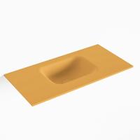 MONDIAZ LEX Ocher solid surface inleg wastafel voor toiletmeubel 60cm. Positie wasbak midden - thumbnail