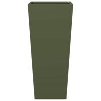 Plantenbak 35x35x75 cm staal olijfgroen - thumbnail