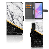 OPPO A78 5G | A58 5G | Bookcase | Marmer Wit Zwart - Origineel Cadeau Man - thumbnail