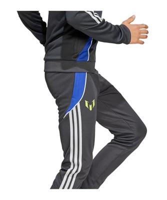 adidas Messi Trainingsbroek Kids Donkergrijs Neongeel Blauw adidas Messi Trainingsbroek Kids Donkergrijs Neongeel Blauw