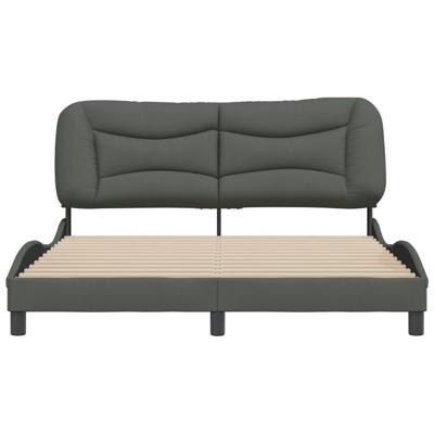 Bedframe zonder matras stof donkergrijs 160x200 cm - thumbnail
