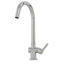 Nemo Spring Lana keukenmengkraan eengreeps eengatsmontage met gebogen bek met hoge draaibare uitloop chroom 202102C - thumbnail