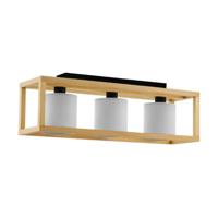 Stars of Light Houten plafondlampGranados 3-lichts met witte kap - 390098 - thumbnail