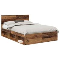 Bedframe met hoofdeinde Oudhout 140 x 190 cm Massief grenenhout - thumbnail