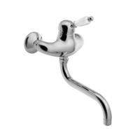 Inbouw Wastafelmengkraan Sapho Kirké 1-hendel Wit Retro Uitloop Gebogen 20 cm Chroom - thumbnail
