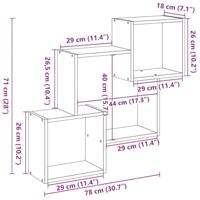 Wandkast 78x18x71 cm bewerkt hout zwart - thumbnail