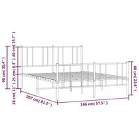 Bedframe met hoofd- en voeteneinde metaal wit 140x200 cm - thumbnail