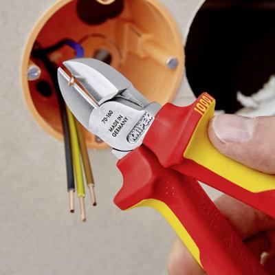 Knipex zijsnijtang verchroomd ge‹soleerd met meer-componentengrepen, vde-getest 160 mm - 7006160 Knipex zijsnijtang verchroomd ge‹soleerd met meer-componentengrepen, vde-getest 160 mm - 7006160
