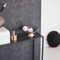 Schaal op voet glas smokey - thumbnail