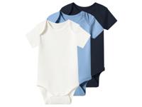 lupilu Set van 3 baby rompers (Donkerblauw/blauw, 74/80) - thumbnail