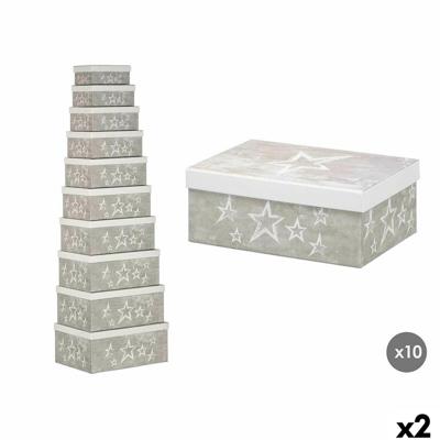 Decoratieve Doos Pincello Wit Grijs Karton (2 Stuks)