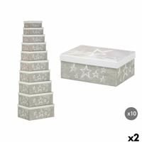 Decoratieve Doos Pincello 63 Wit Grijs Karton (2 Stuks) - thumbnail