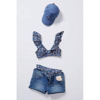 ESPRIT Women Beach gebloemd bikinibroekje blauwgrijs - thumbnail