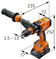Fein ASCM18-4QMP Accu-klopboor/schroefmachine 4 snelheden Brushless, Incl. koffer, Zonder accu, Zonder lader - thumbnail