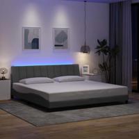 Bedframe zonder matras "Hanko" stof lichtgrijs 200x200 cm - thumbnail
