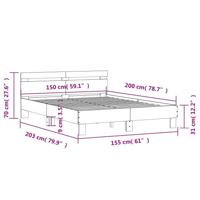 Bedframe met hoofdeinde bewerkt hout sonoma eiken 150x200 cm - thumbnail