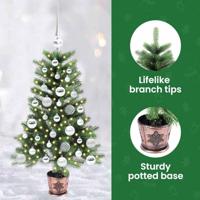 VidaXL Kerstboom met 150 led met standaard groen 90 cm pe - thumbnail
