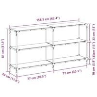 Wandtafel met zwart glazen blad 158,5x30x81 cm staal - thumbnail