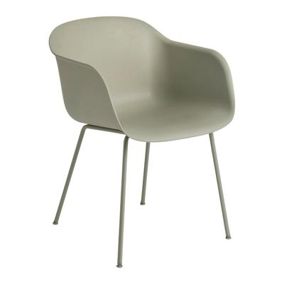 Muuto Fiber Chair Stalen Poot Saliegroen