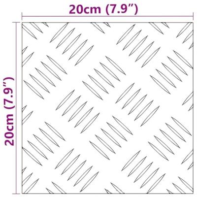 VidaXL Trap tread vierkant 2 pcs zilver 20 x 20 cm aluminium