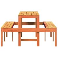 Picknicktafel 160x134x75 cm massief grenenhout wasbruin - thumbnail
